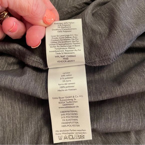 Eddie Bauer Grey Wind Zip-Up Jacket/Hood-Zip Front-Drawstring Waist-Size XS - Picture 7 of 9